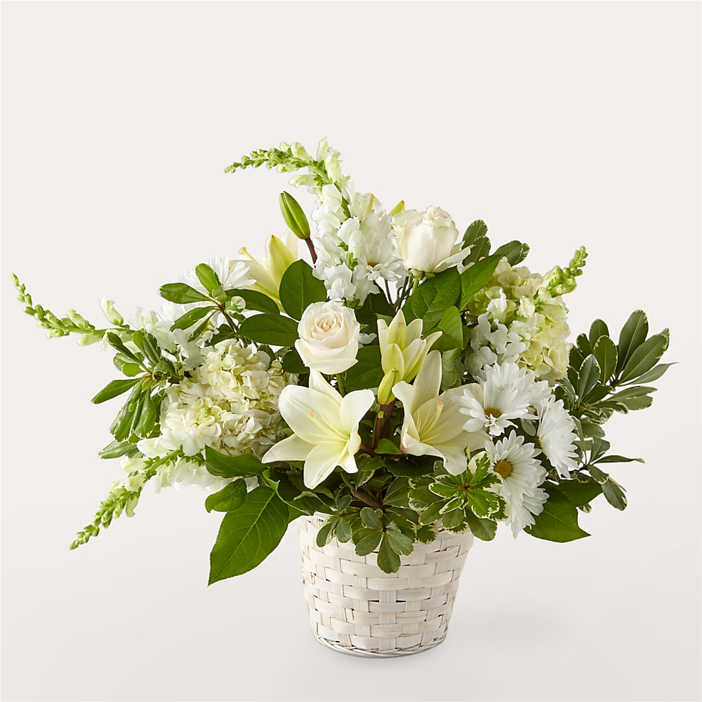 Cesta Floral Elegancia Marfil
